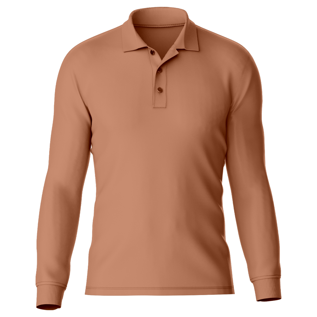 KAOS POLO UNISEX SERAGAMAN BAGUS COCOK PREMIUM MERAH BATA - LENGAN PANJANG