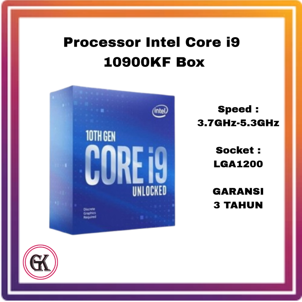 PROCESSOR INTEL CORE I9 10900KF BOX 3.7 GHZ SOCKET 1200