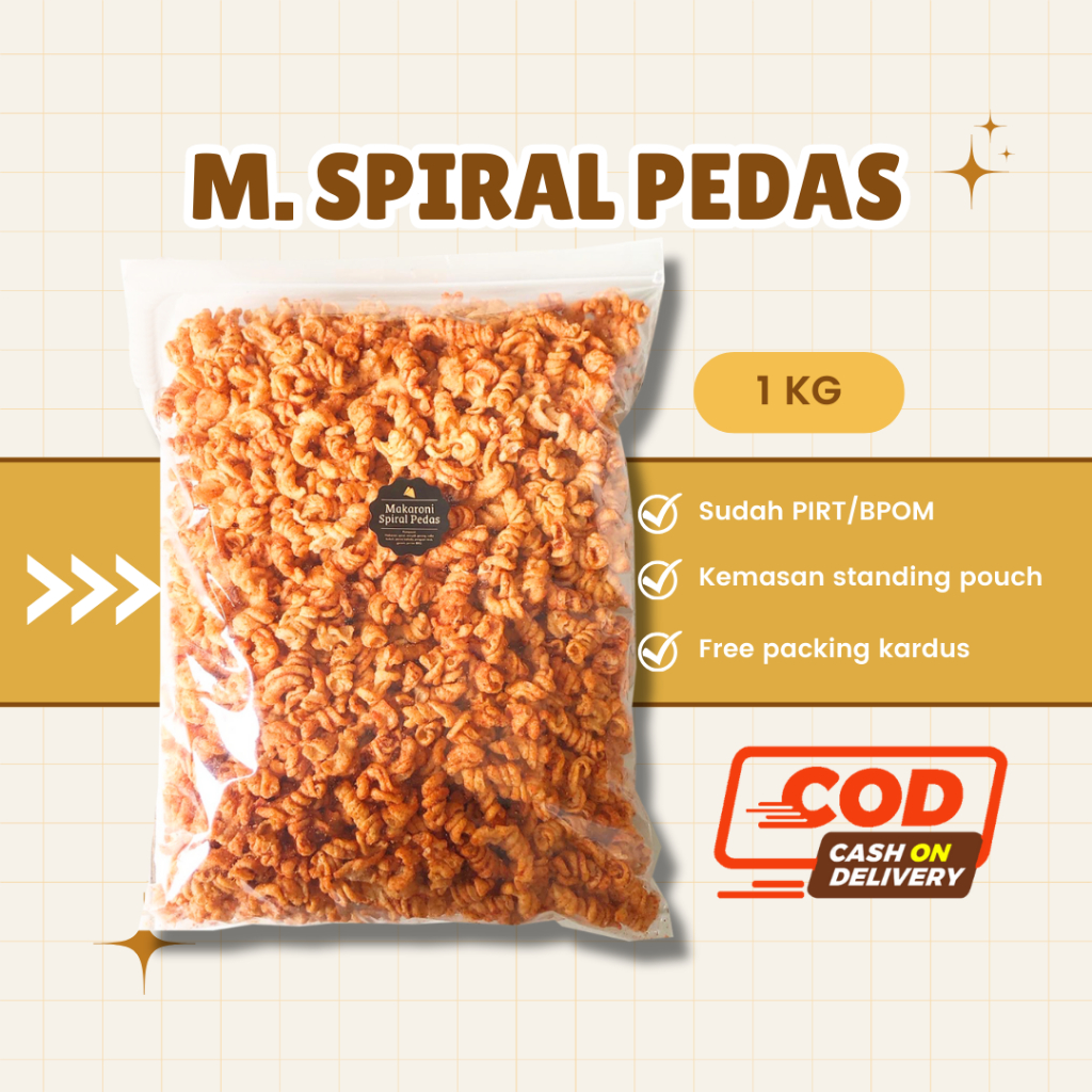 

[DELISH SNACKS] Makaroni Spiral Pedas (Grosir) 250gr 500gr 1 KG / Snack Cemilan Camilan Kiloan