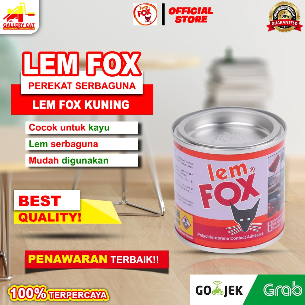 

Lem Fox Kaleng 70 Gram / Lem kuning Serbaguna