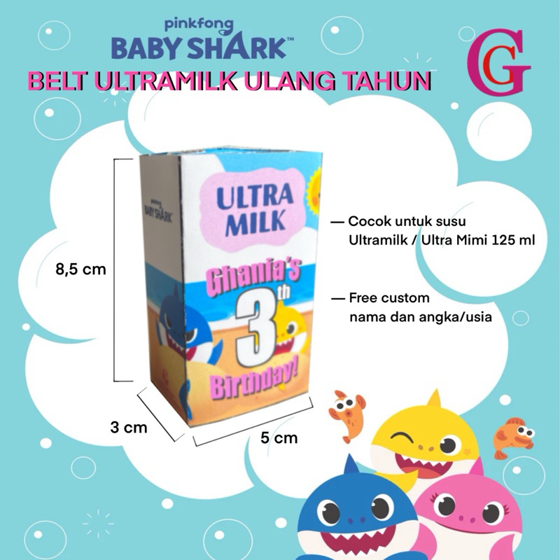 

(12 PCS) BELT ULTRAMILK / ULTRA MIMI 125ml BABYSHARK ULANGTAHUN | HAMPERS ULANGTAHUN ANAK