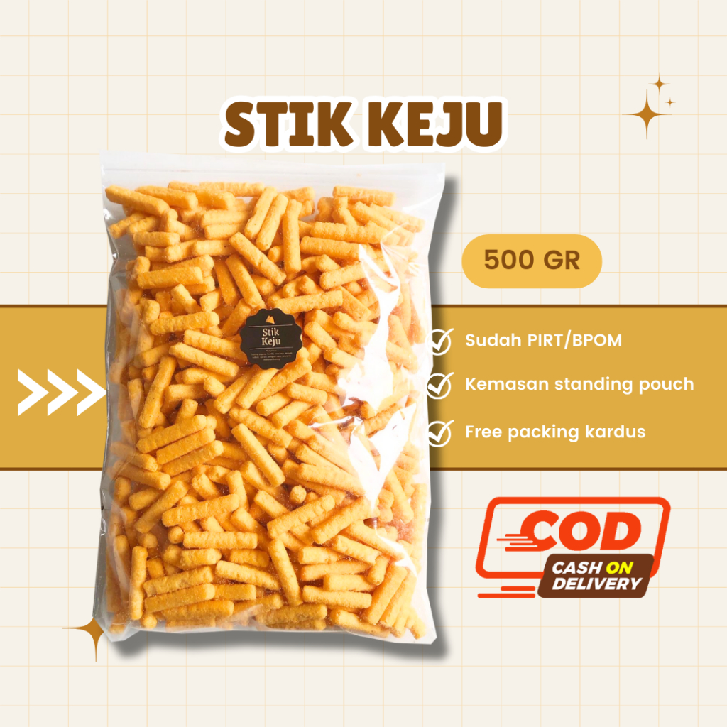 

[DELISH SNACKS] Stik Keju (Grosir) 250gr 500gr / Snack Cemilan Kiloan Camilan Asin Gurih