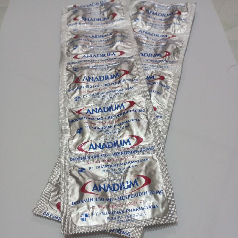 Anadium Tablet (Strip10 Kaplet) - Anadium Diosmin Hisperidin Kaplet Suplemen Herbal Wasir / Ambeyen