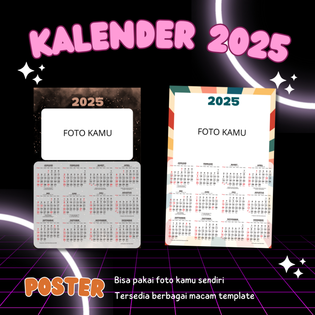 

[12 Bulanan A3+] Kalender Dinding 2025 Kalender 12 Bulanan Custom