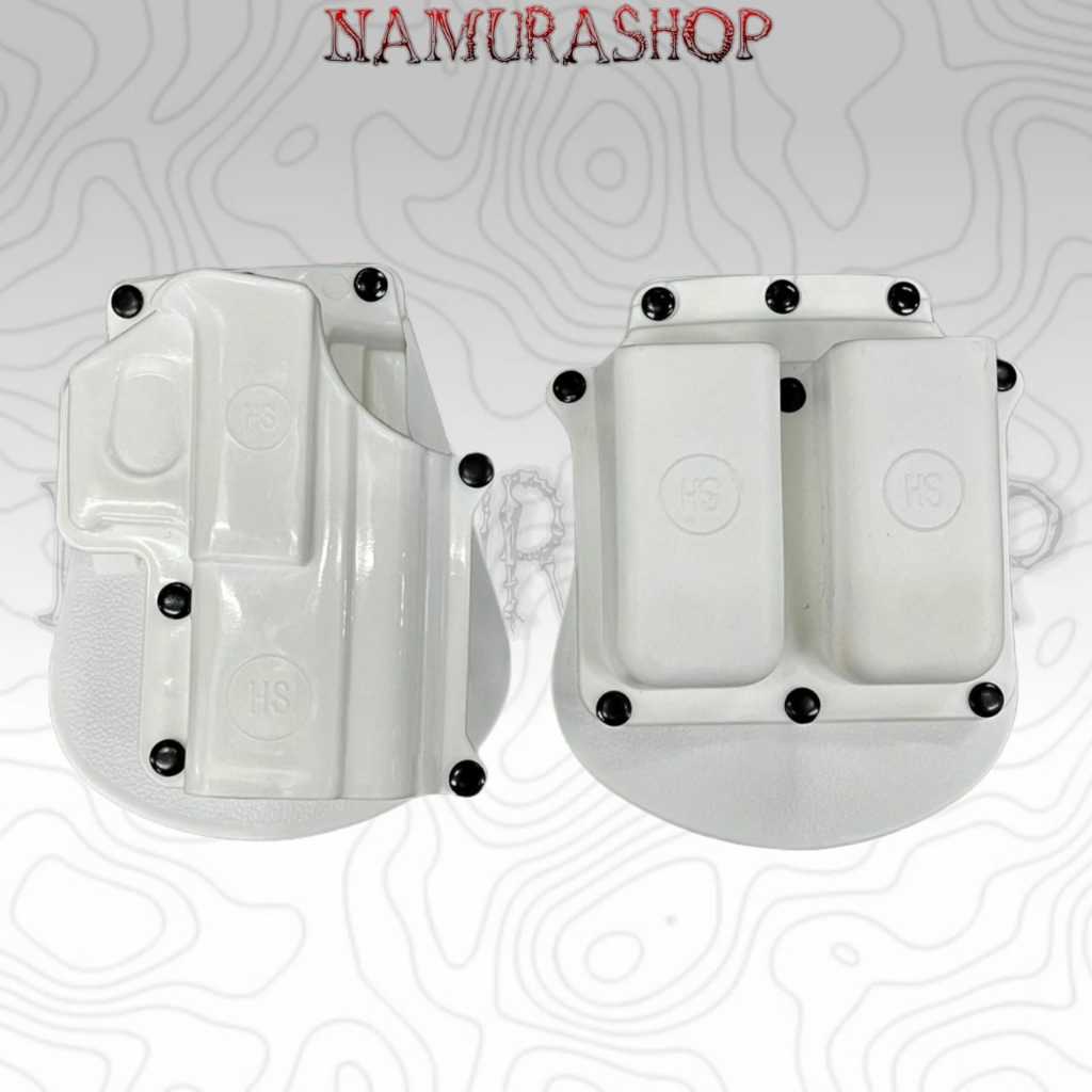 [H.HS MAGAZINE PUTIH] HOLSTER PINGGANG PUTIH UNTUK UNIT HOLSTER HS DAN MAGAZINE IMPORT