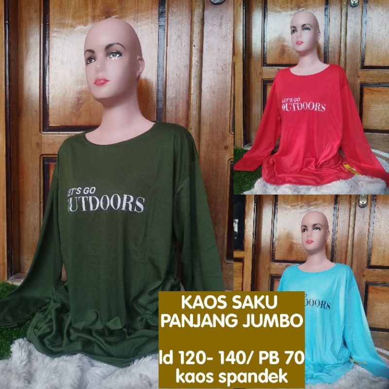 kaos saku panjang jumbo (ld 120- 140/ PB 70)