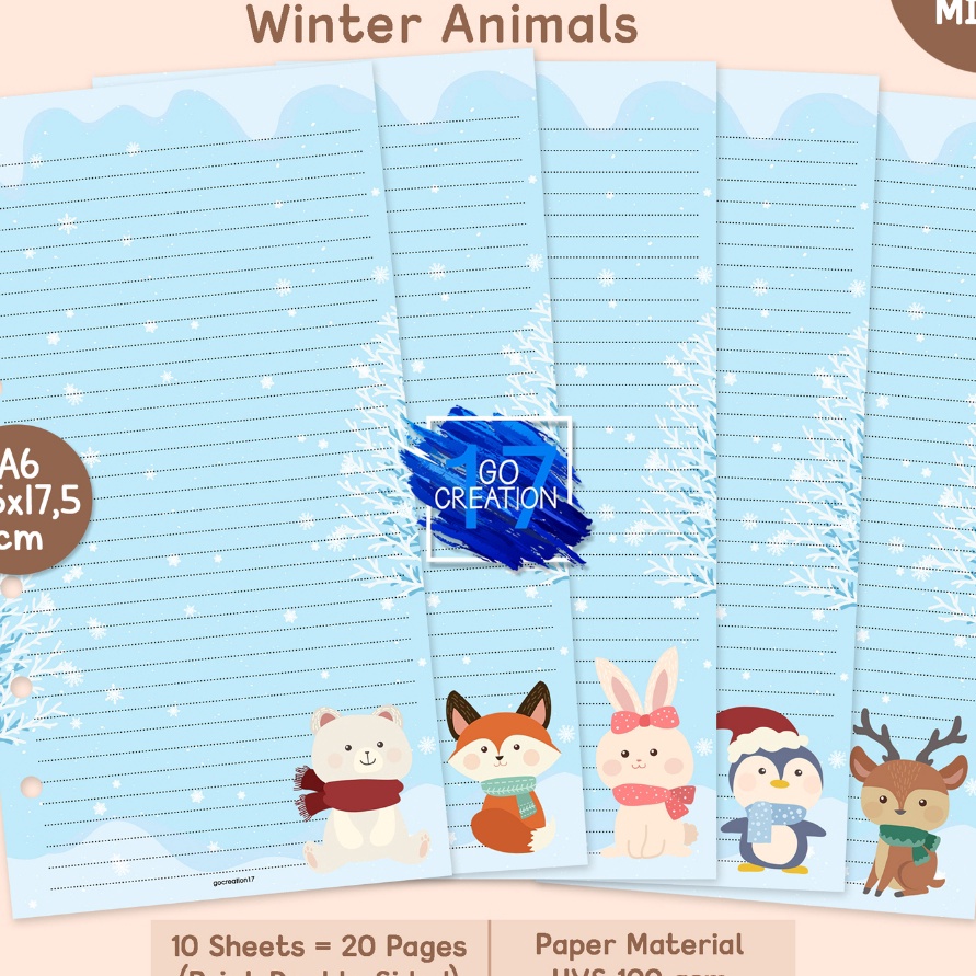 

Termurah Buku Planner Refill Kes Binder Note Garis Winter Animals Series 1 Motif Premium A6