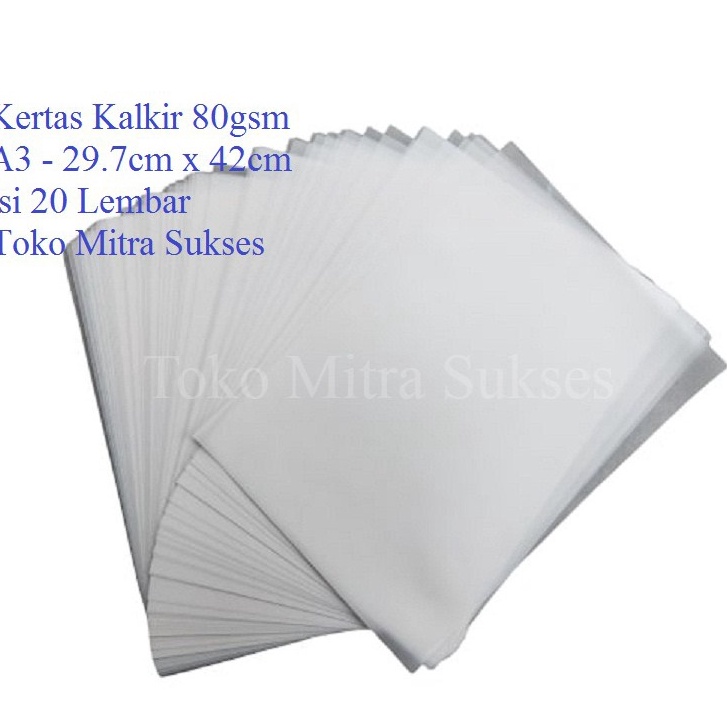 

KI3 2 Lembar Kes Kalkir A3 8gsm 297cm x 42cm