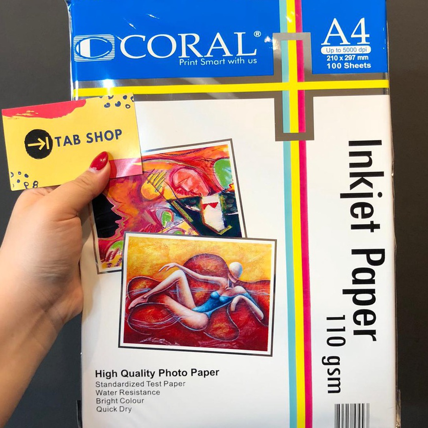 

FG2 TAB SHOP CORAL INKJET PAPER 11 GSM 1 SHEETS A4 CORAL KES INKJET 11 GSM 1 SHEETS A4