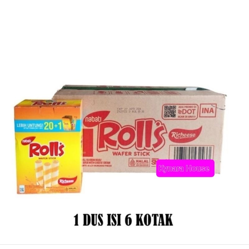 

Nabati Richeese Wafer Stick Rolls Krim Keju 20x6gr (1 Dus isi 6 Box)