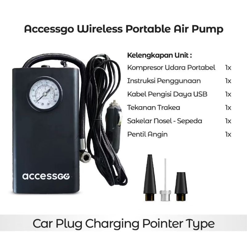 Charge Pump Pompa Ban motor electric portable Pompa Ban Elektrik Mini  / Pompa Angin Ban Elektrik