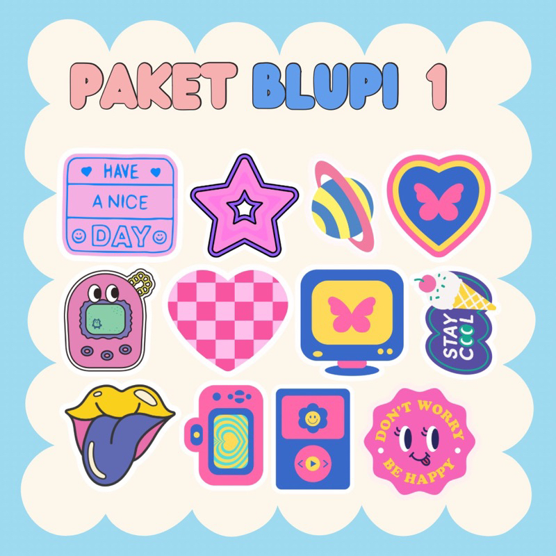 

STARLY - PAKET BLUPI 1 STIKER AESTETIC STIKER LUCU STIKER BAGUS STIKER