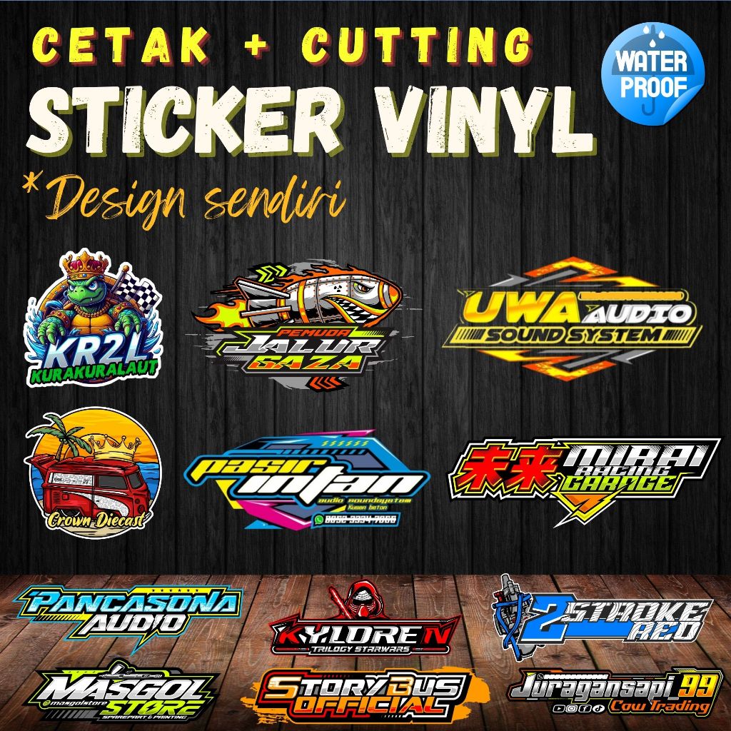 

Cetak + Cutting Sticker Vinyl White / Transparan / Mate A3+ Murah
