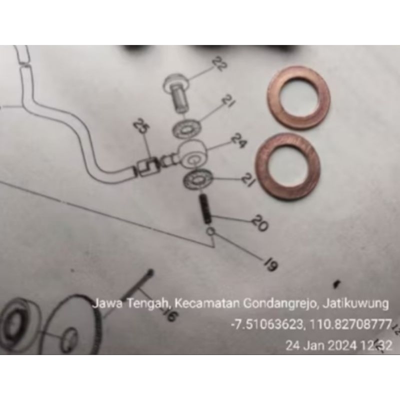 Ring Nepel oli Samping Yamaha L2 L2G L2S L2SN LS3 RS100 RS125 Rx100 Yasi As3 RD125 RX Twin DT100