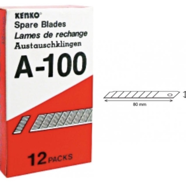 

Promo 1 kotak 12 pak isi 5 pcs Isi Cutter Kecil Kenko A 1 ASLI
