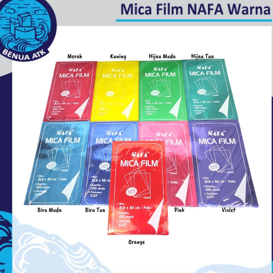 

Kilat Mika Jilid Plastik Mica Film WARNA Folio NAFA MFF