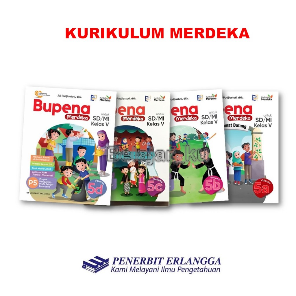 Bupena SD Kelas 5 Vol A B C D - Kurikulum merdeka Bonus Kunci Jawaban