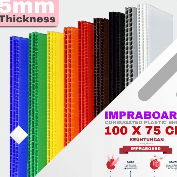 

KF7 Infraboard Impraboard 5mm 1x75 cm 1 x 75 cm 75x1 cm PP Board Art Board Imfraboard Karton Plastik Bahan Penutup Kolong Dapur