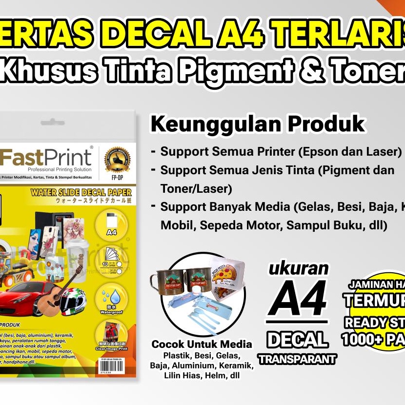 

KI3 Fast Print Kes Water Slide Decal Transparant A4 1 Gram