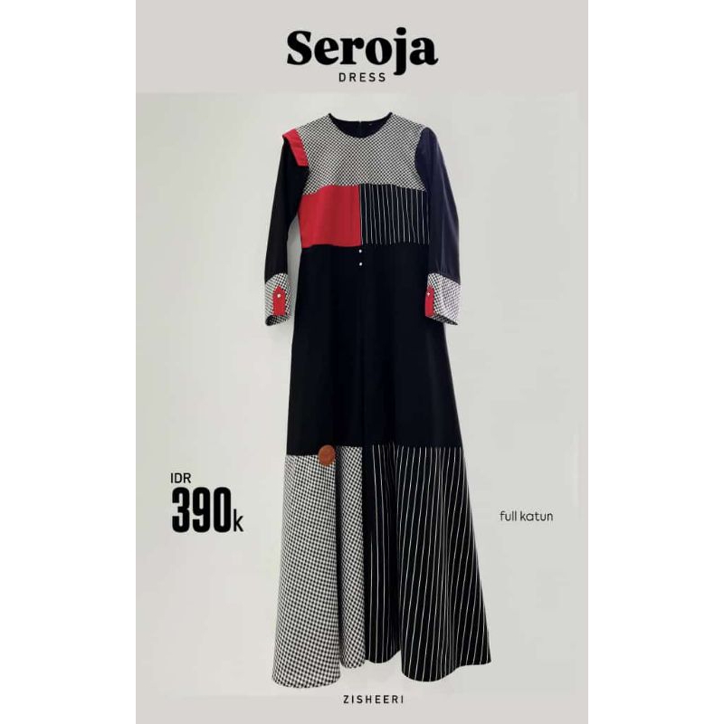 Seroja Dress Full Katun Premium Muslimah Syar'i Elegan dan Mewah by Zisheeri