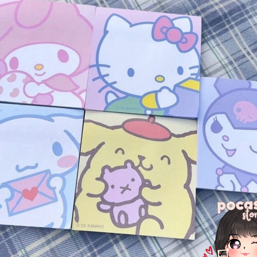 

KI3 PS 5 LEMBAR STICKY NOTE AESTHETIC LUCU STICKY NOTES KUROMI MELODY CINAMOROLL KARTUN KARAKTER TEMPEL