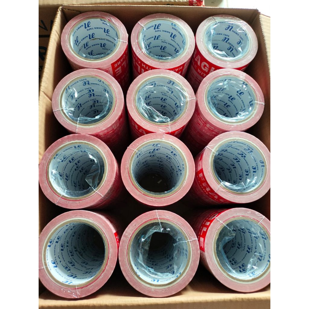 

72 ROLL (1DUS/KARTON) LAKBAN FRAGILE VIDEO UNBOXING 45X100 & 45X72YARD