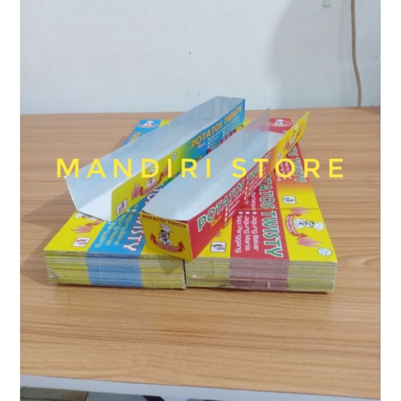 Dus Bungkus Kemasan Kentang Spiral Kentang Ulir Bahan Ivory putih Motif Warna