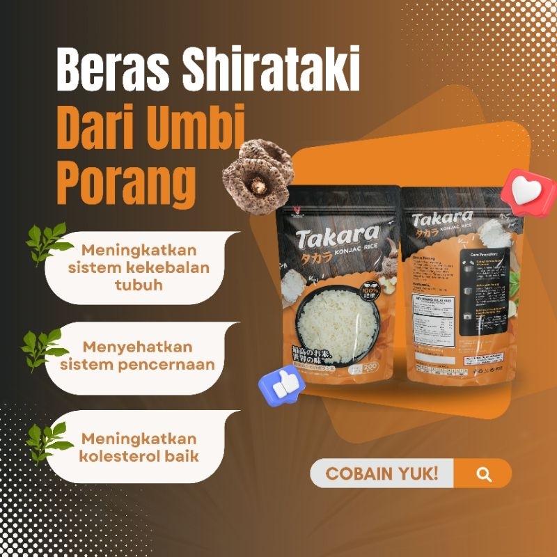 

Beras shirataki Porang TAKARA 100 gram kualita 1