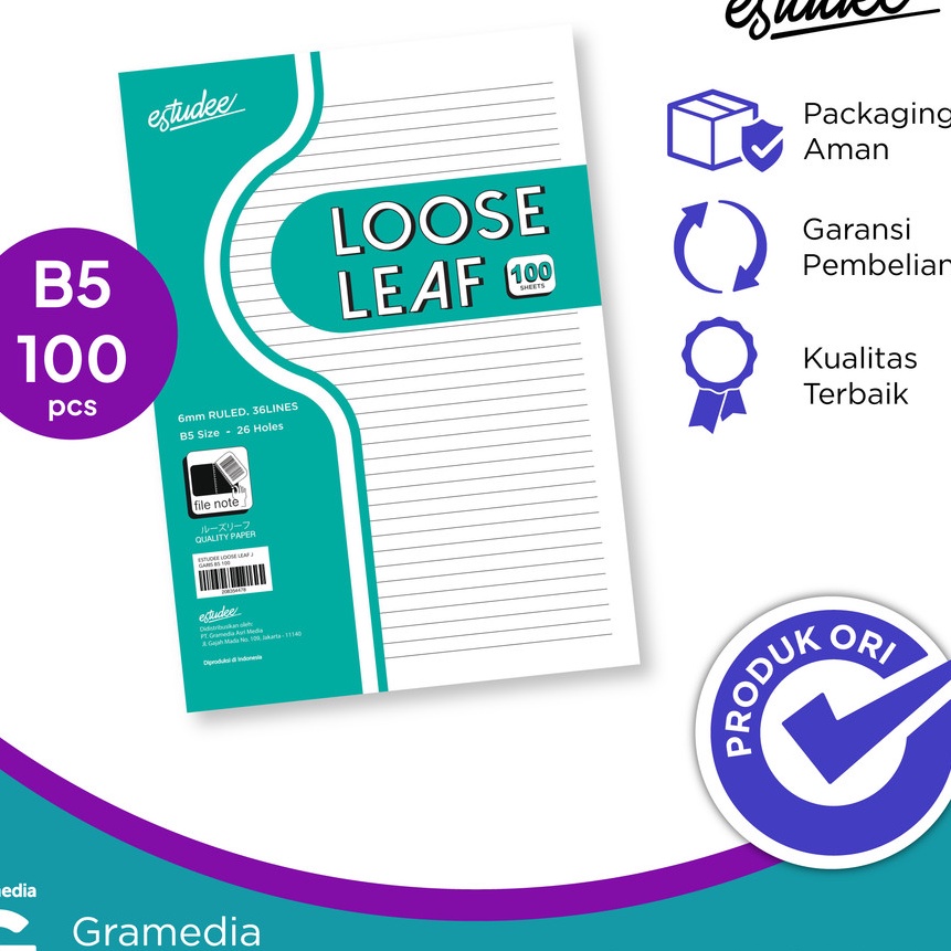

KI3 Estudee Loose Leaf J Garis B5 1
