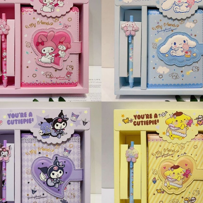

HJ6 Notebook kuromi Aesthetic 2in1 Notebook M Buku Tulis Diary Notebook Cute Buku Jurnal Kuromi cinnamorol Pompompurin Hello Kitty Melody
