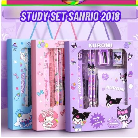 

PENSIL SET SANRIO KUROMI CHINAMOROL MELODY - SET ALAT TULIS 6 IN 1 MOTIF SANRIO ATK Set Kuromi