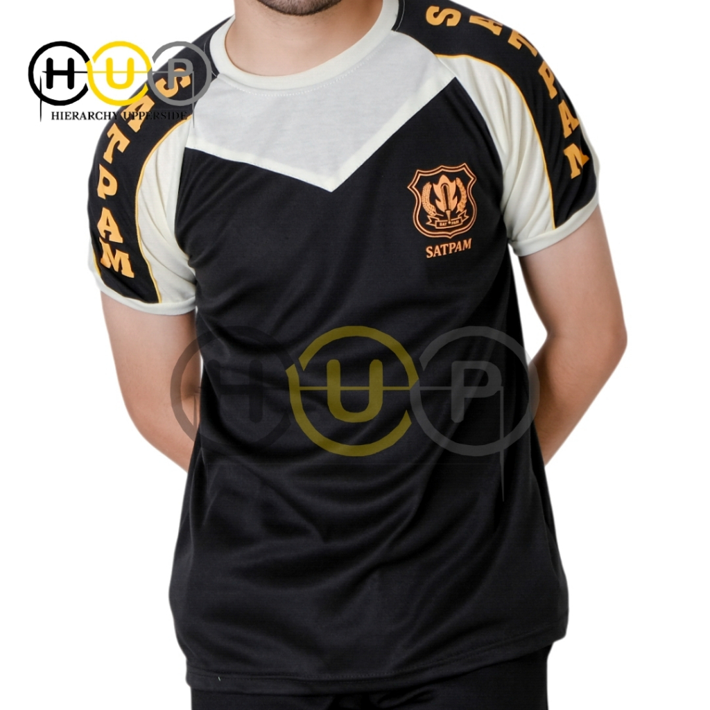 KAOS OBLONG SATPAM KOMBINASI CREAM KAOS LENGAN PENDEK SATPAM KOMBINASI