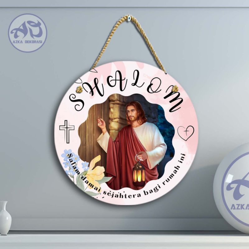 Gantungan Pintu ucapan Shalom Kristen / Syaloom / hiasan pintu rumah custom