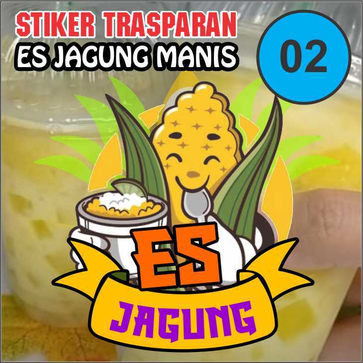 STIKER TRASPARAN ES JAGUNG VIRAL 100 PCS