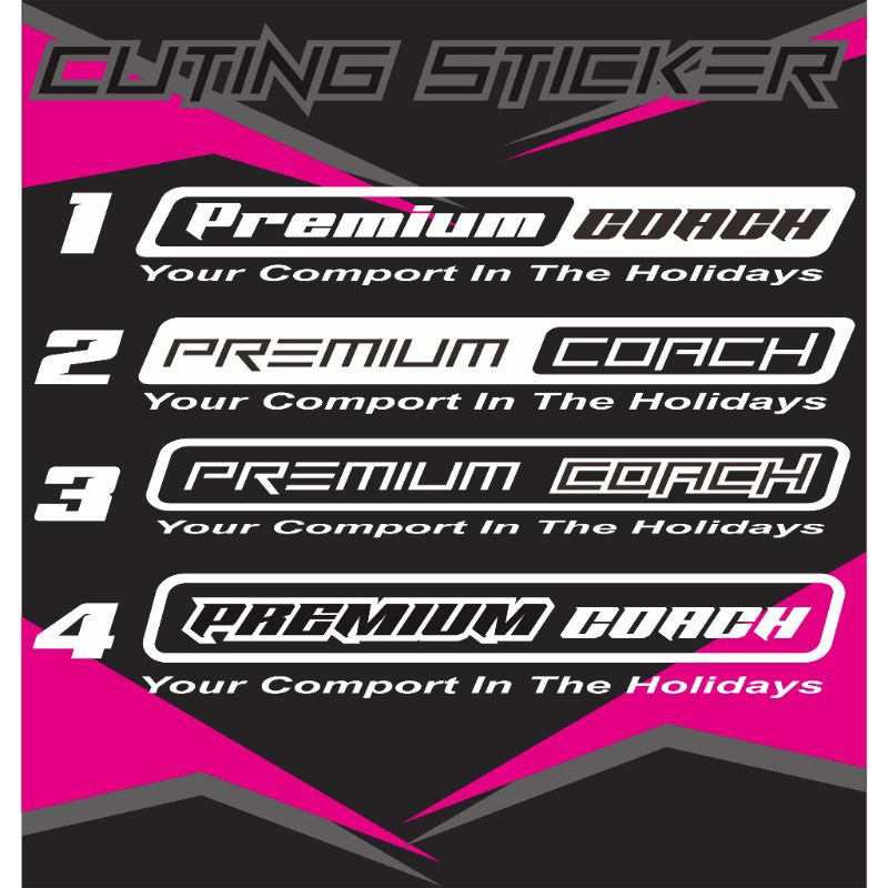 STIKER CUTING MOBIL ELF,PREMIUM COACH STIKER MOBIL