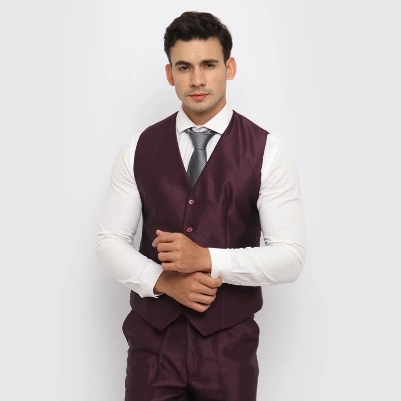 rompi jas formal mengkilap/Daleman jas  pria/rompi pria