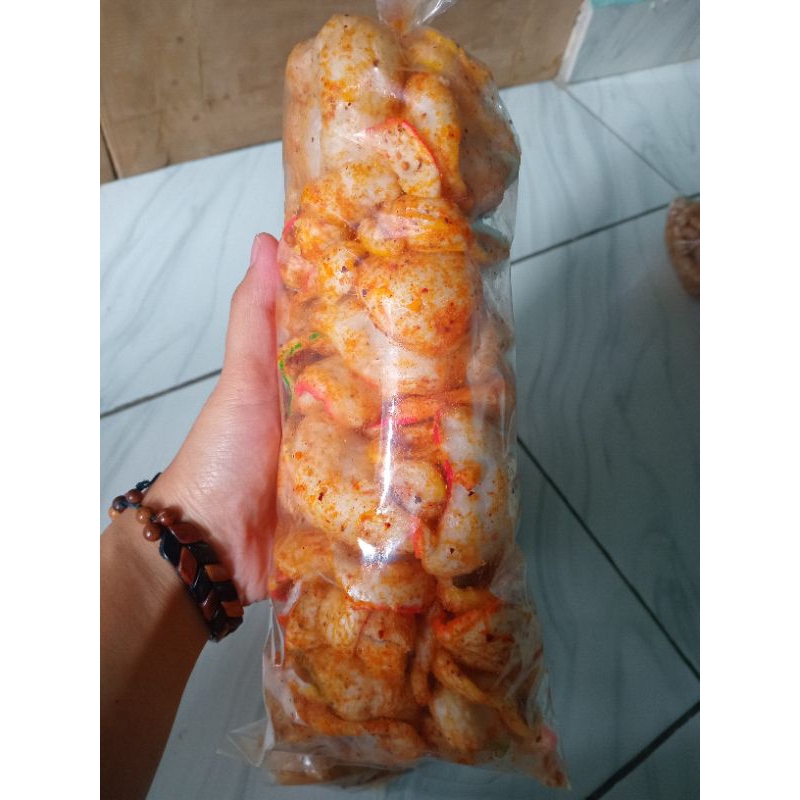 

Kerupuk Gurilem(mangkok)pedas/ Kerupuk pedas/ Kerupuk Gurilem(mangkok) pedas khas Bandung Cililin