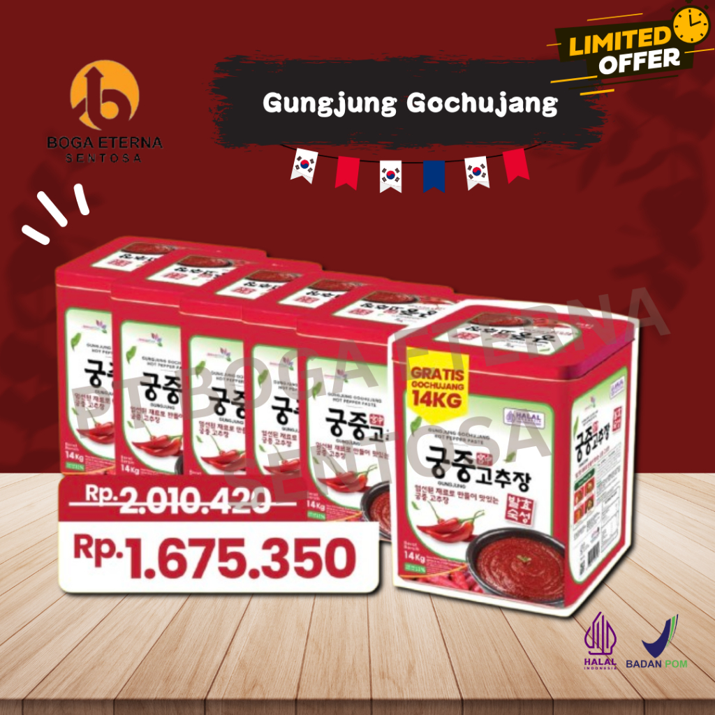 

(LIMITED PROMO!) BUY 5 GET 1 FREE GUNGJUNG GOCHUJANG 14 KG HALAL