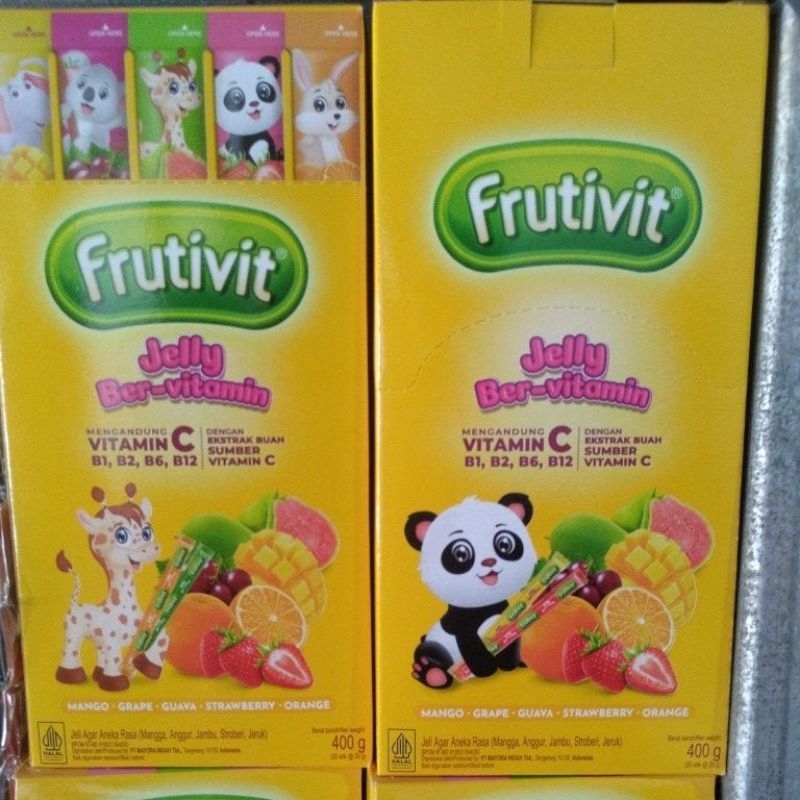 

frutivit jelly bervitamin dari extrak buah 1pak isi 20pcs 20gr