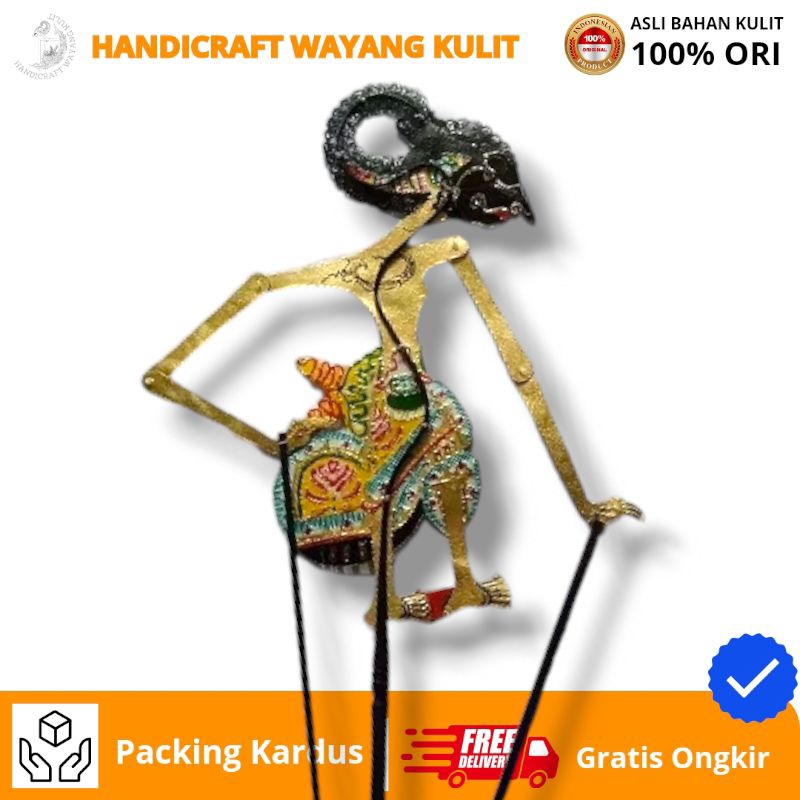HANDICRAFT WAYANG KULIT | Permadi Arjuna Janaka Wayang Purwa Wayang Kulit Asli dari Kulit Kambing Uk
