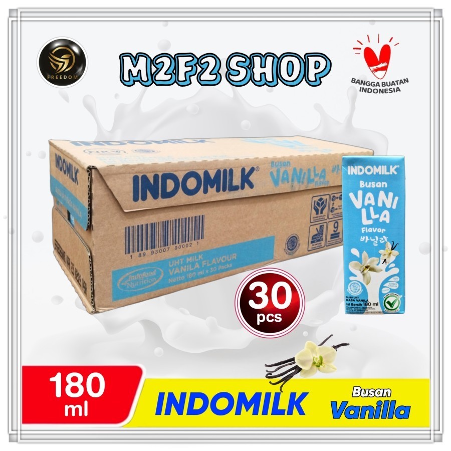 

Susu Indomilk Busan Vanilla | Vanila Kotak UHT - 180 ml (Kemasan Karton)