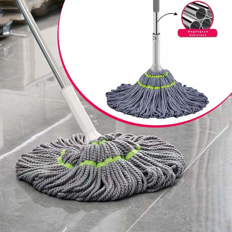 Ultra Praktis Twist Mop Set Kain Pel Peras Putar Otomatis Alat Kain Lap Pel Lantai Peras Yang Prakti