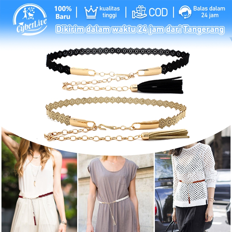 Belt Rantai | Ikat Pinggang Wanita Rantai | Gesper Rantai Wanita | Logam Belt