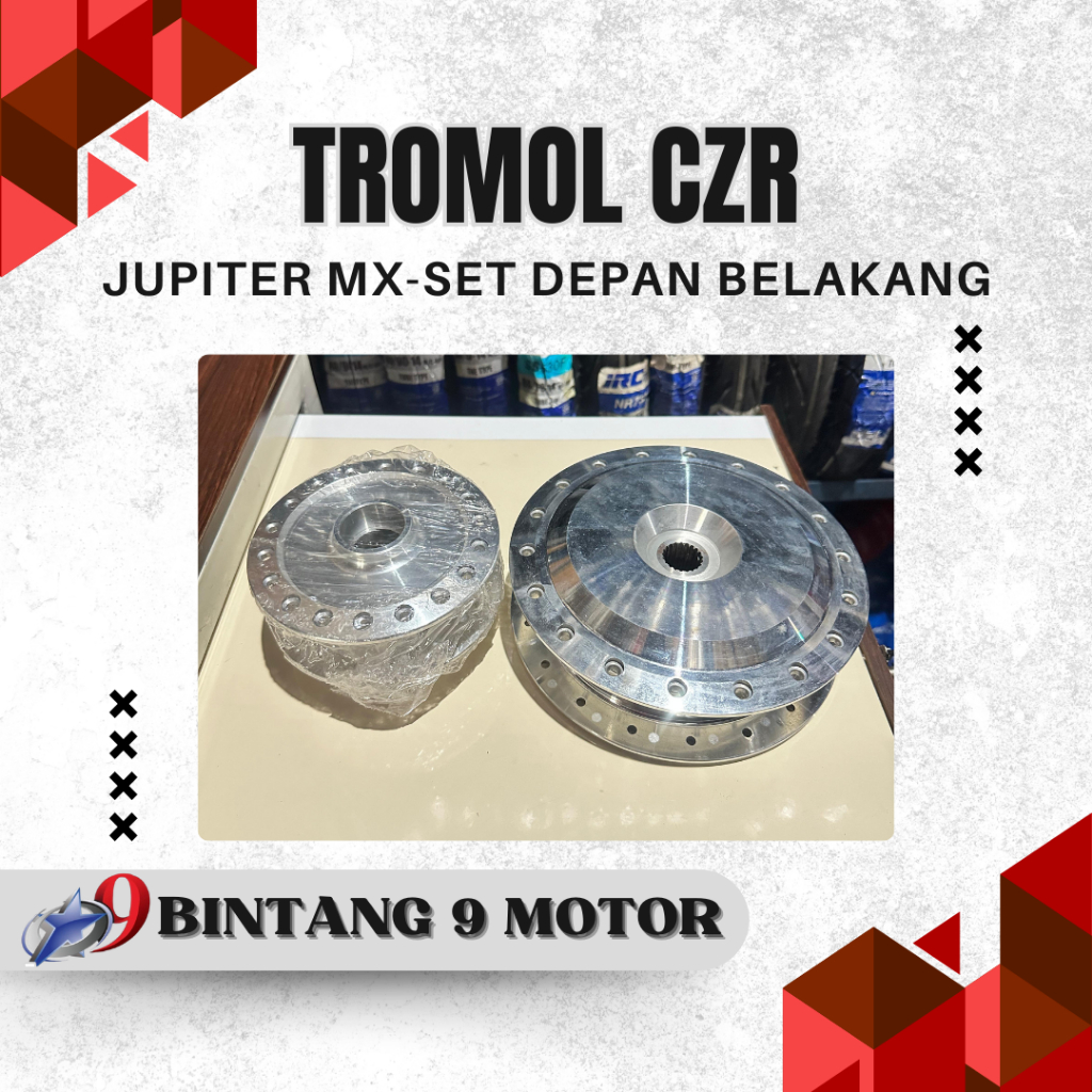 TROMOL CZR SET DEPAN BELAKANG JUPITER MX-BINTANG SEMBILAN MOTOR