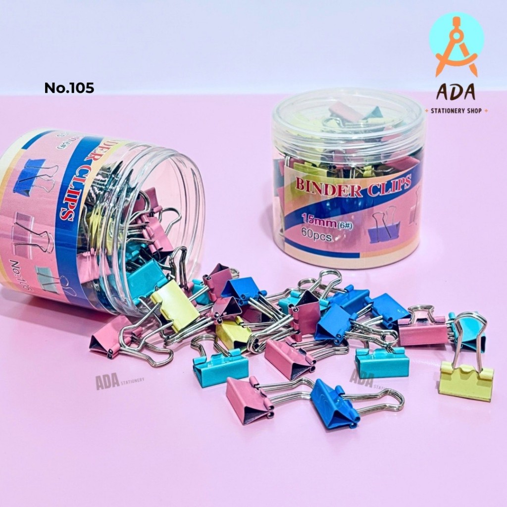 

(60 pcs) BINDER CLIP VANCO No.105 /BINDER CLIP MINI/WARNA/KLIP KERTAS KECIL