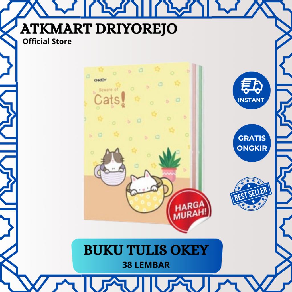 

(1 PACK) OKEY BUKU TULIS 38 LEMBAR ISI 10 BERGARIS UNTUK CATATAN ANAK SEKOLAH