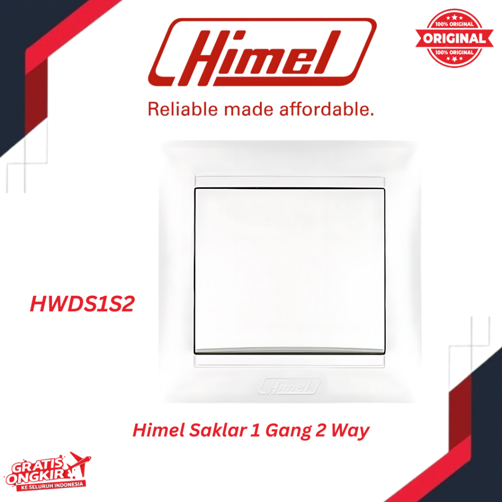 SAKLAR 1 GANG 2 WAY SWITCH CURVO HIMEL