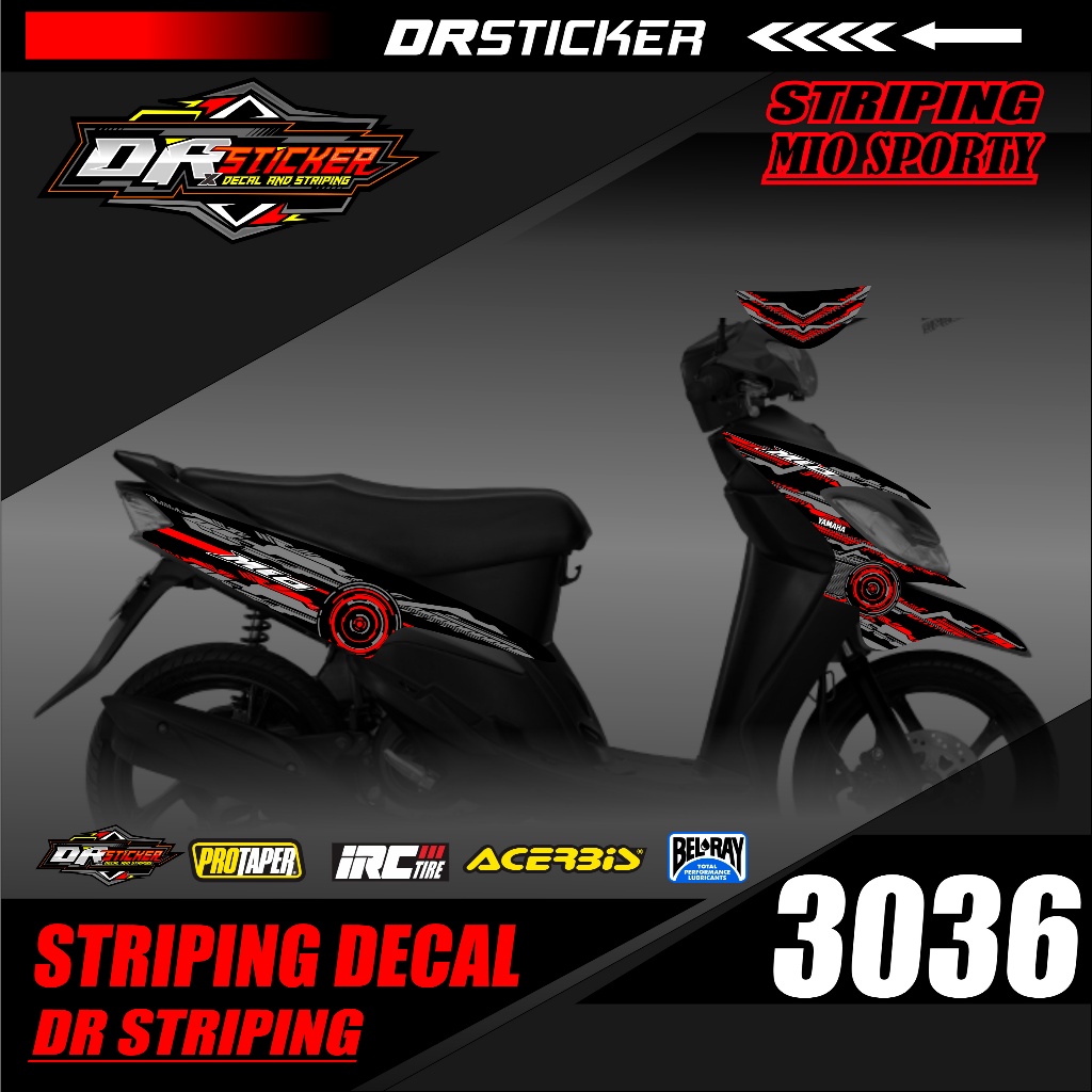 3036 Striping Variasi List Mio Sporty Karbu - Striping Variasi Striping Mio Sporty