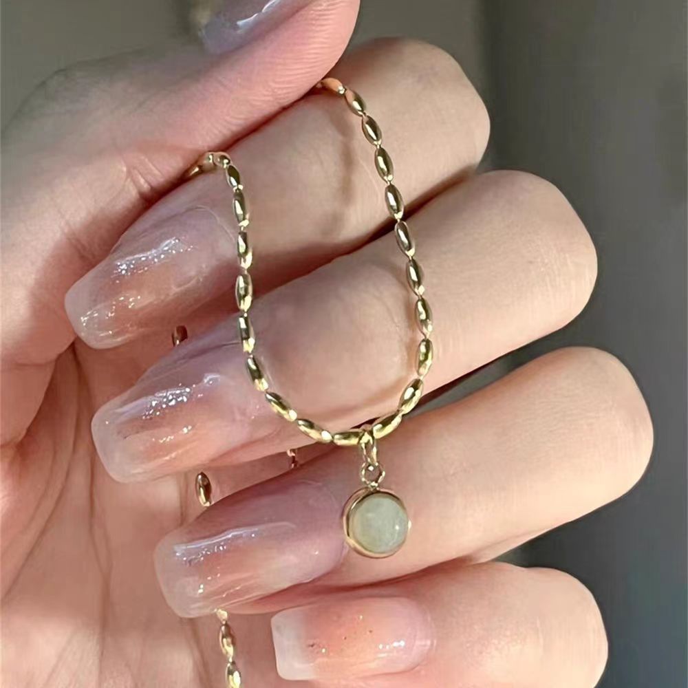 ORIGINAL Wanita Gelang kaki giok manik bulat Wanita aksesori fesyen Gelang kaki emas gelang kaki