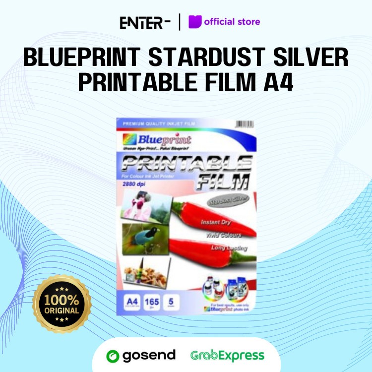 

Blueprint Stardust Silver Printable Film A4 165 um Cabai